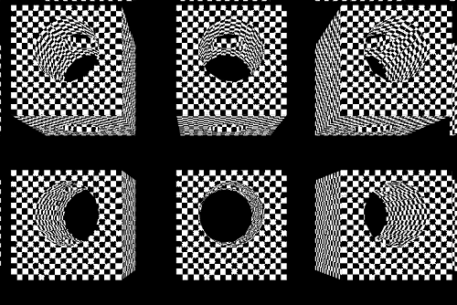 A volumetrically-rendered checkerboard